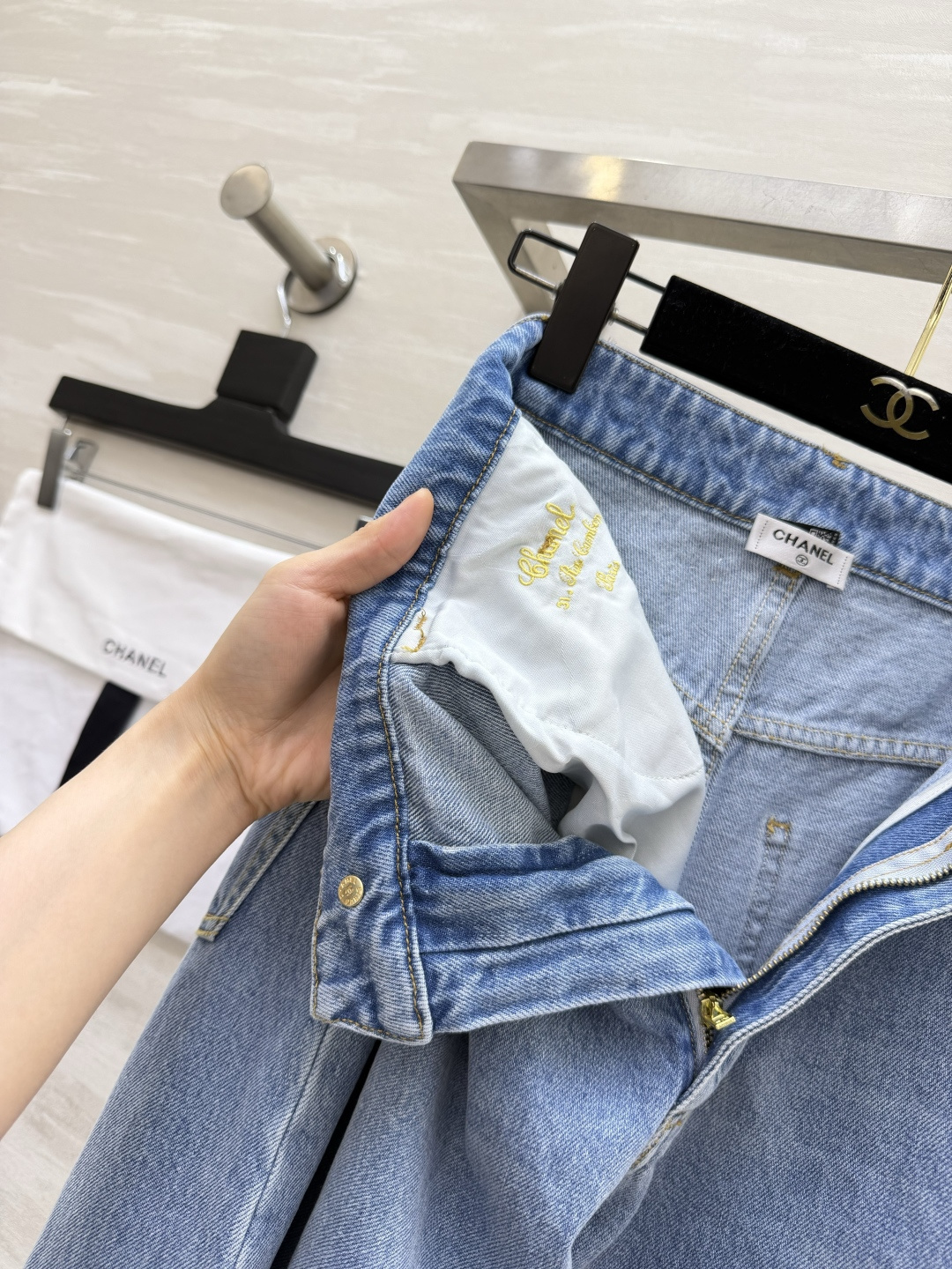 Chane♡²⁶A 珍妮同款牛仔阔腿裤 原版购入开发 高品质定制 现货首发size：36/38/40（）