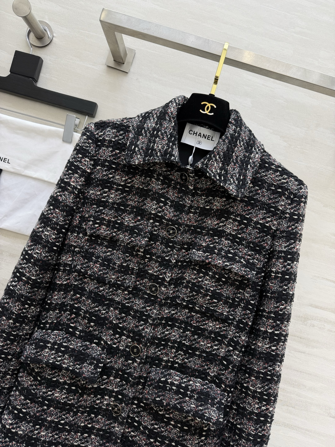 Chane♡²⁶P翻领斜纹软呢粗花呢外套 100%桑蚕丝内衬 高品质定制 现货首发size：36/38/40（）