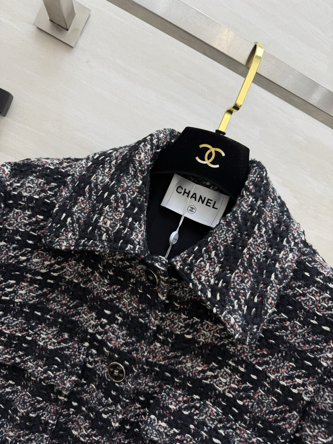 Chane♡²⁶P翻领斜纹软呢粗花呢外套 100%桑蚕丝内衬 高品质定制 现货首发size：36/38/40（）
