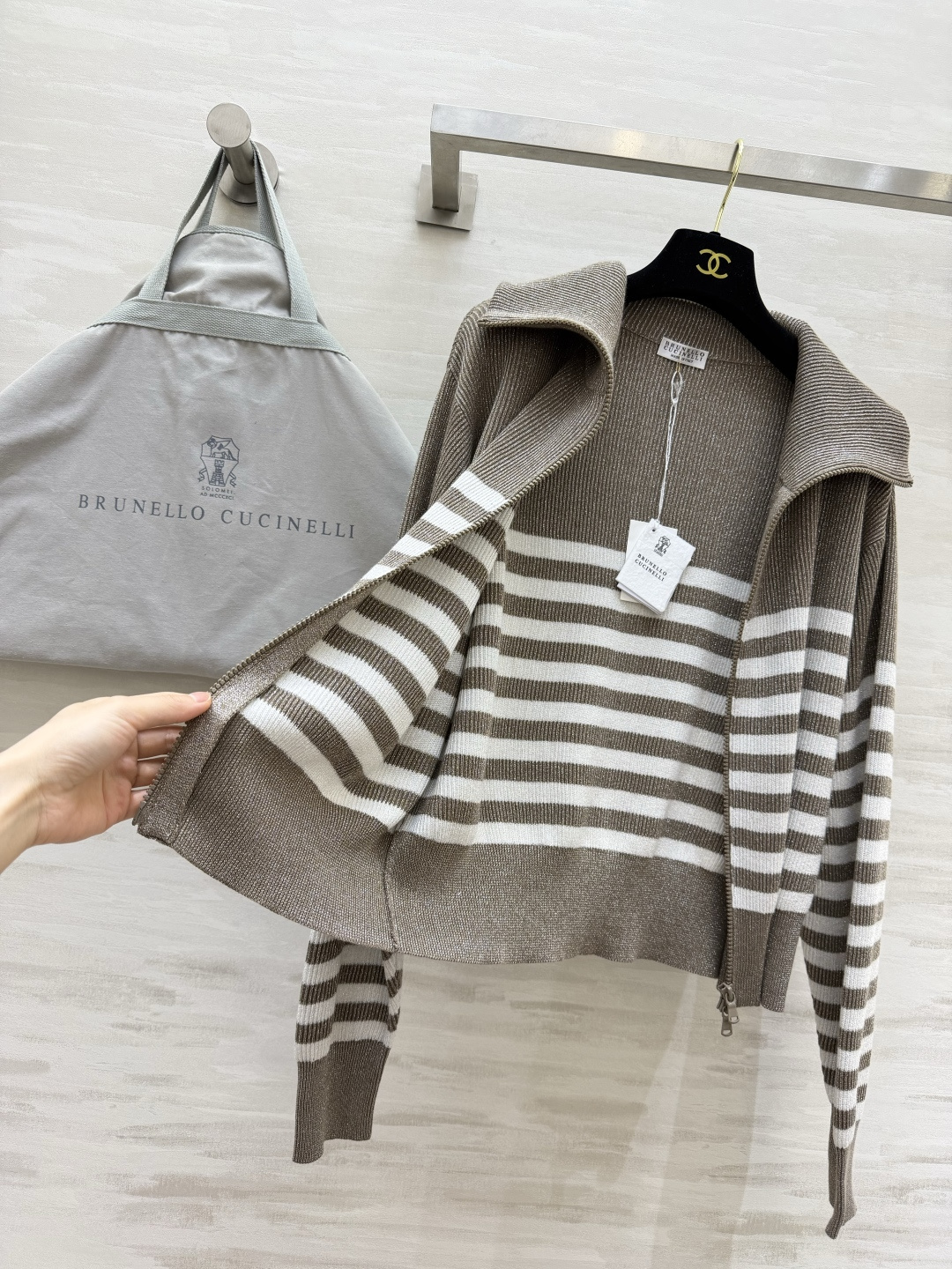 Brunello Cucinell♡²⁶串珠闪亮英式针织开衫 原版开发 高品质定制 现货首发size：S/M/L（）
