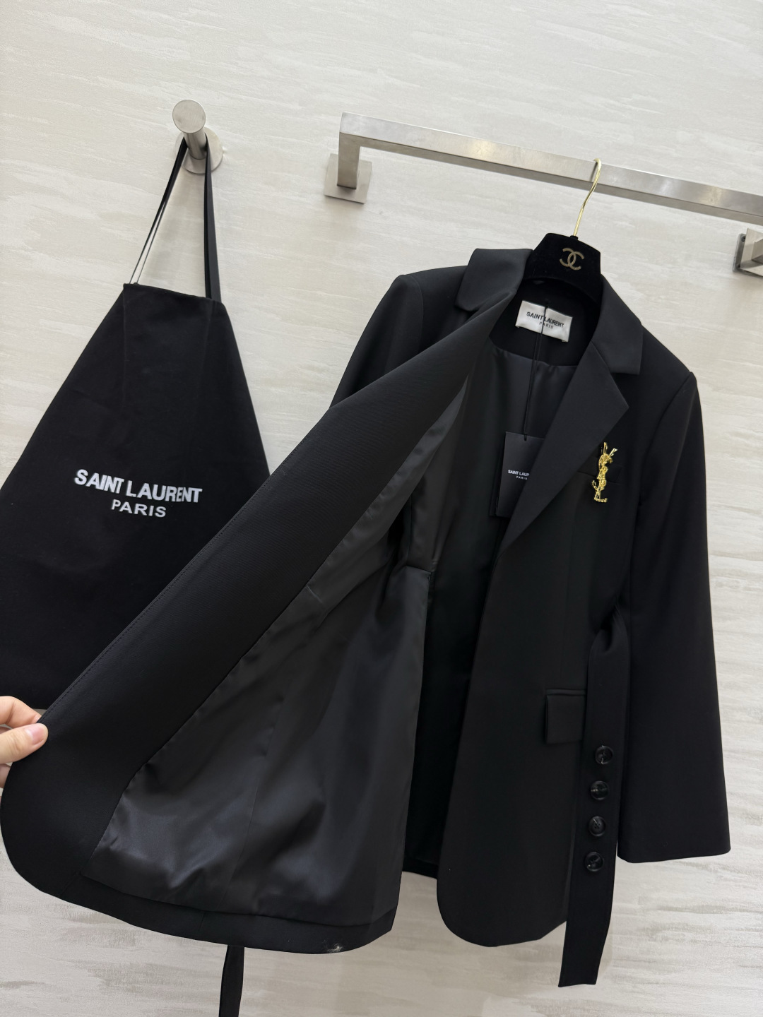 #ysl²⁶新款 羊毛西装外套 高品质定制 现货首发size：S/M/L/XL（s码肩宽：38，胸围：92，衣长：72）