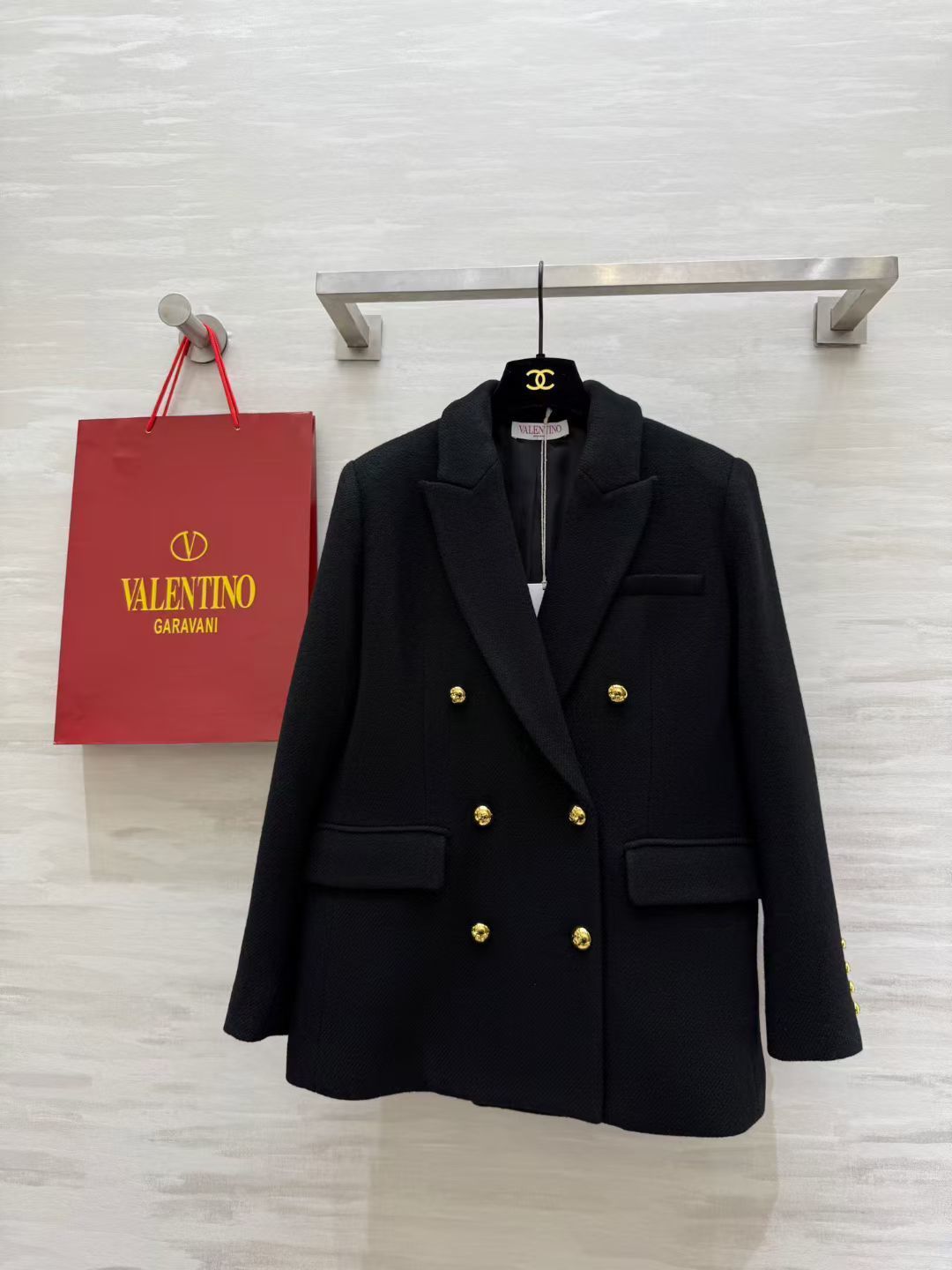 #Valentin♡新款 绵羊毛西装外套 高品质定制 现货首发size：S/M/L/XL（M码肩宽：40，胸围：100，