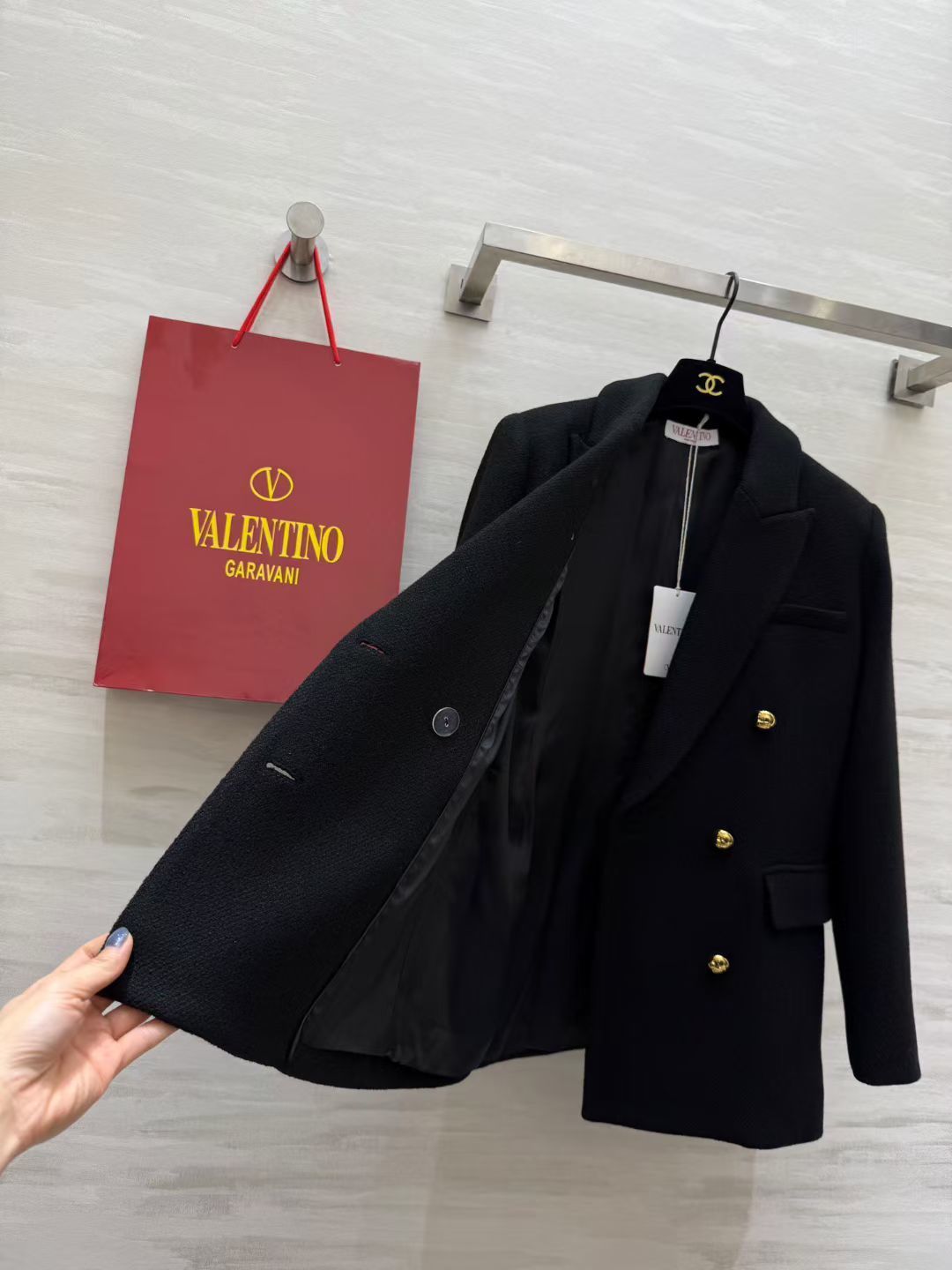 #Valentin♡新款 绵羊毛西装外套 高品质定制 现货首发size：S/M/L/XL（M码肩宽：40，胸围：100，