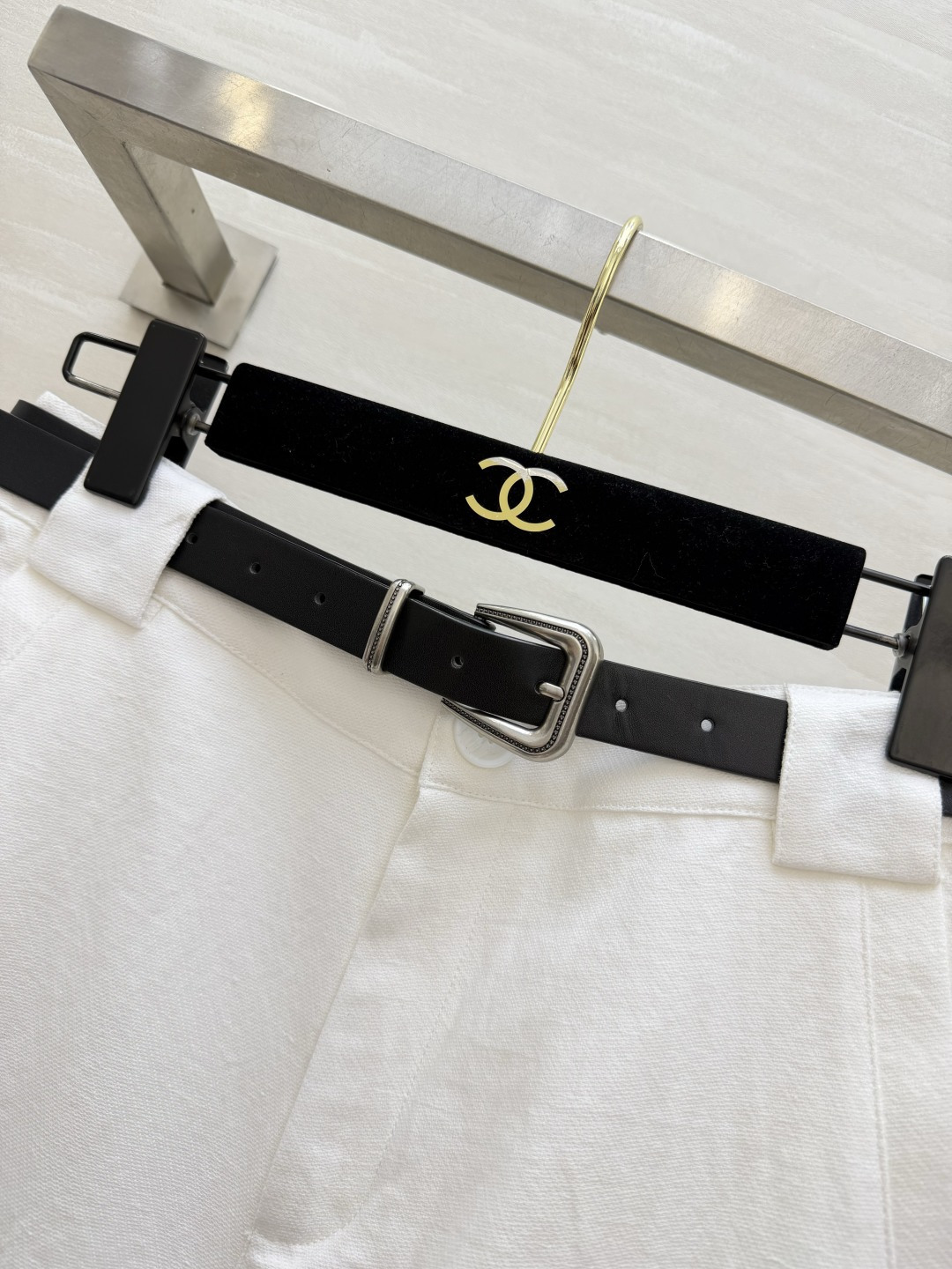 Ralph Lauren²⁶紫标白色棉麻感腰带中裤✨清爽透气 配套黑腰带 拉高腰线更显比例 宽松裤管藏大腿肉 后袋小马刺