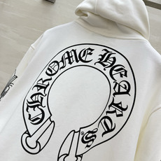 Chrome Hearts马蹄拉链连帽卫衣外套 经典马蹄大印花 前后双印花设计 双侧藤蔓袖印花 潮感十足 重磅纯棉毛圈 Chrome Hearts马蹄拉链连帽卫衣外套 经典马蹄大印花 前后双印花设计 双侧藤蔓袖印花 潮感十足 重磅纯棉毛圈