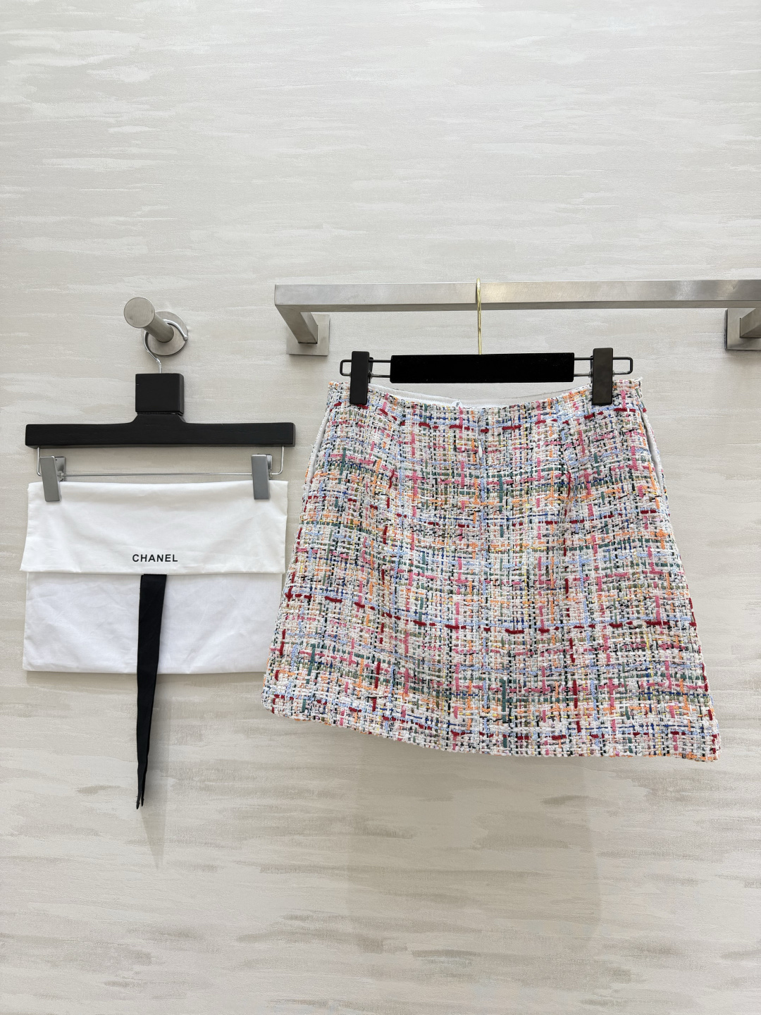 Chane♡²⁶P 斜纹软呢半裙 定制提花内里 高品质定制 现货首发size：S/M/L（s码腰围：66，臀围：88，裙