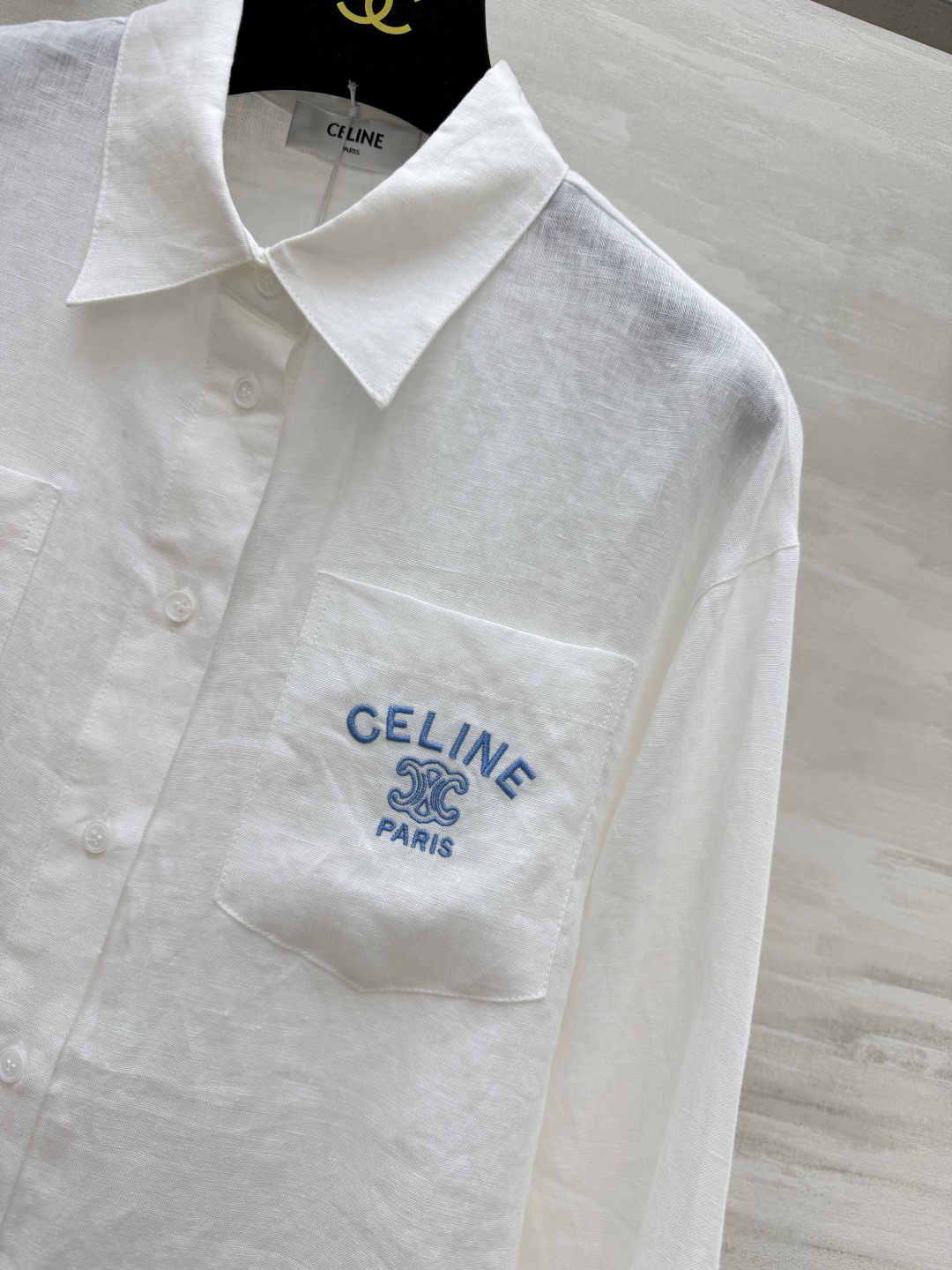 ▫️CELIN♡²⁶亚麻刺绣衬衫 天然亚麻｜透气不闷汗 宽松慵懒版型｜对各种身形友好 口袋精致刺绣 简约高级 三色：白/