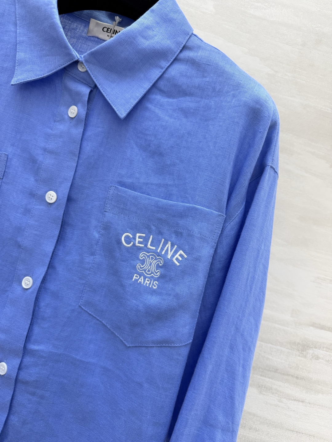 ▫️CELIN♡²⁶亚麻刺绣衬衫 天然亚麻｜透气不闷汗 宽松慵懒版型｜对各种身形友好 口袋精致刺绣 简约高级 三色：白/