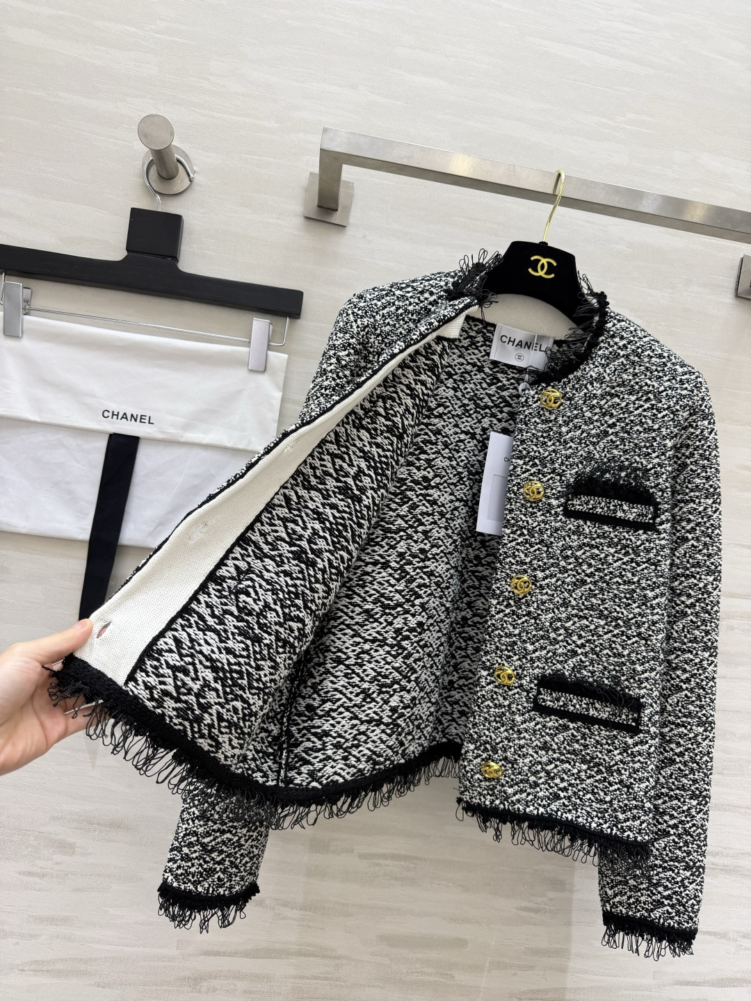 Chane♡²⁶A 雪花配色粗花呢针织外套 原版开发 高品质定制 现货首发size：36/38/40（）