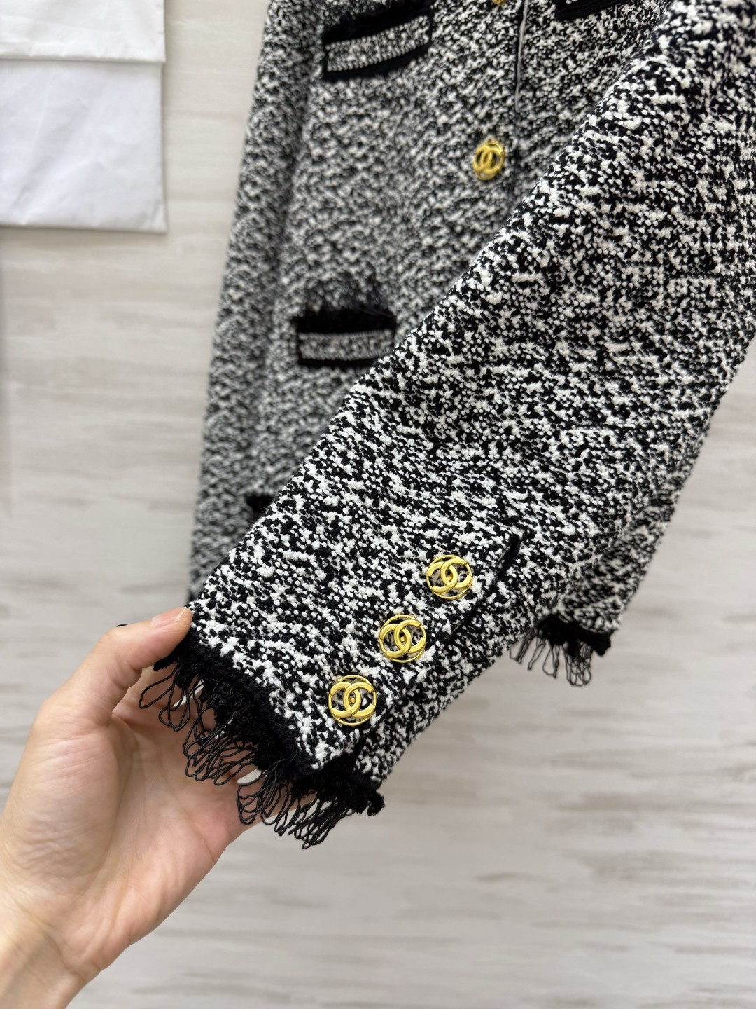 Chane♡²⁶A 雪花配色粗花呢针织外套 原版开发 高品质定制 现货首发size：36/38/40（）