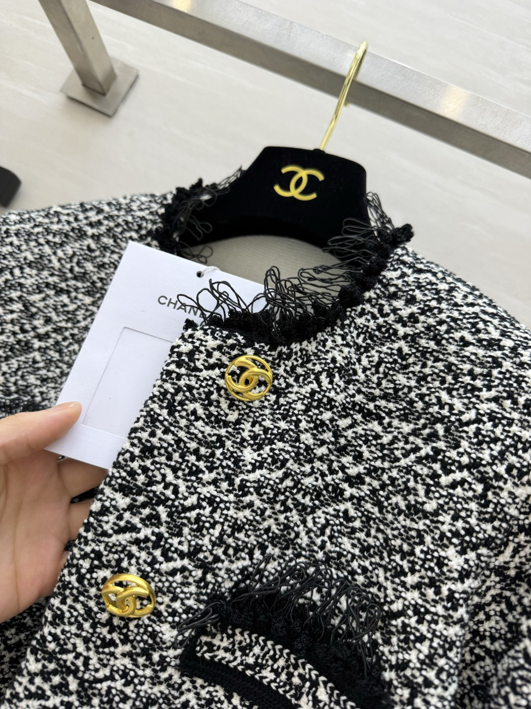 Chane♡²⁶A 雪花配色粗花呢针织外套 原版开发 高品质定制 现货首发size：36/38/40（）