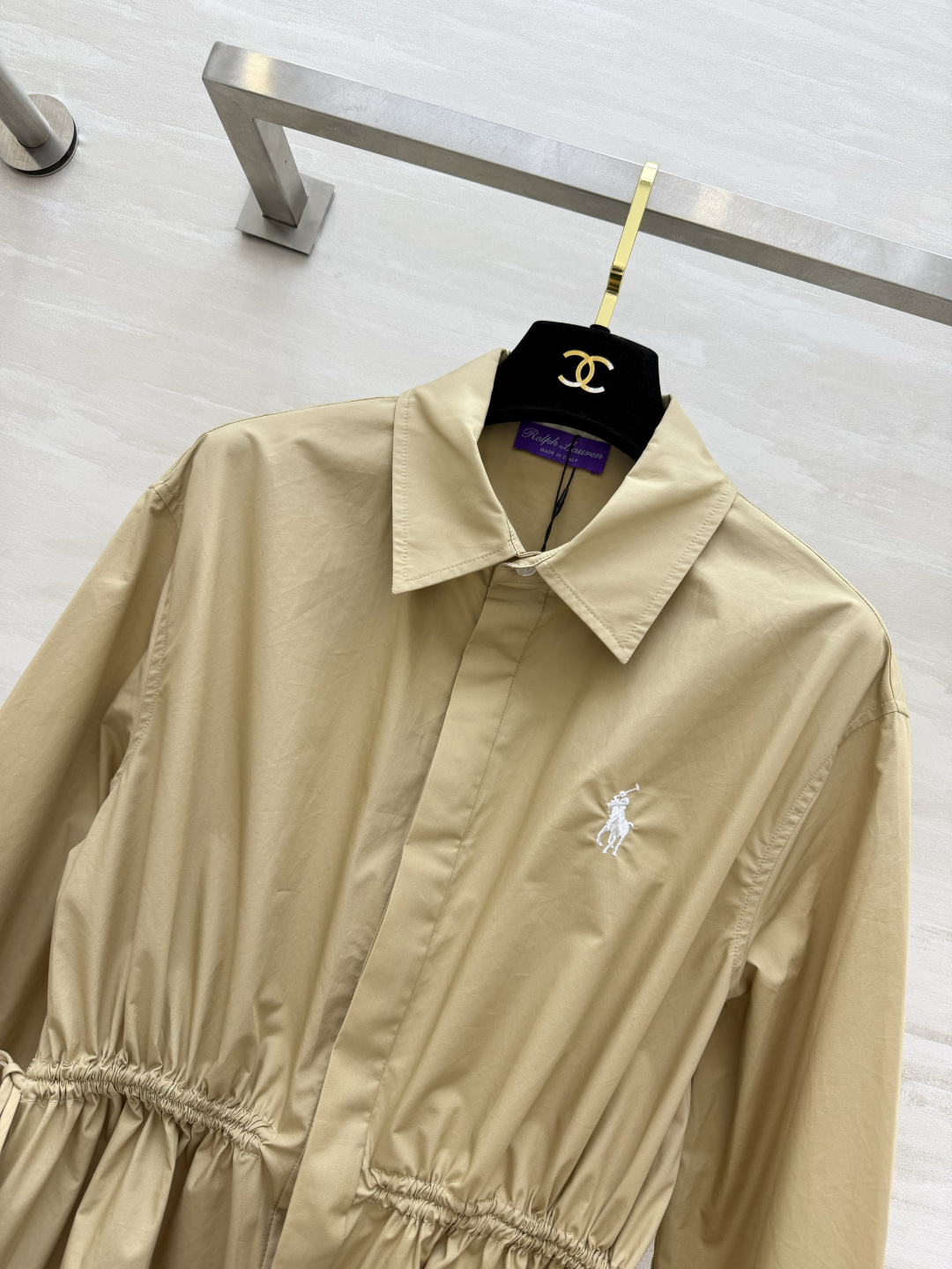 Ralph Laure♡²⁶早秋宝藏衬衫裙｜两色现货 经典小马刺绣｜腰部抽绳收腰 版型宽松藏肉 对各种身形友好 白色清爽