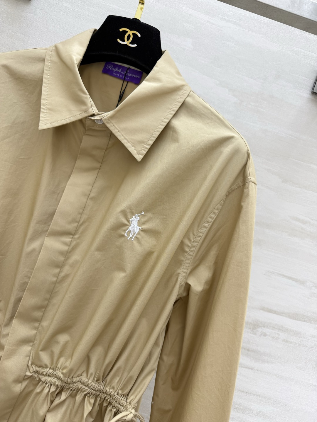 Ralph Laure♡²⁶早秋宝藏衬衫裙｜两色现货 经典小马刺绣｜腰部抽绳收腰 版型宽松藏肉 对各种身形友好 白色清爽