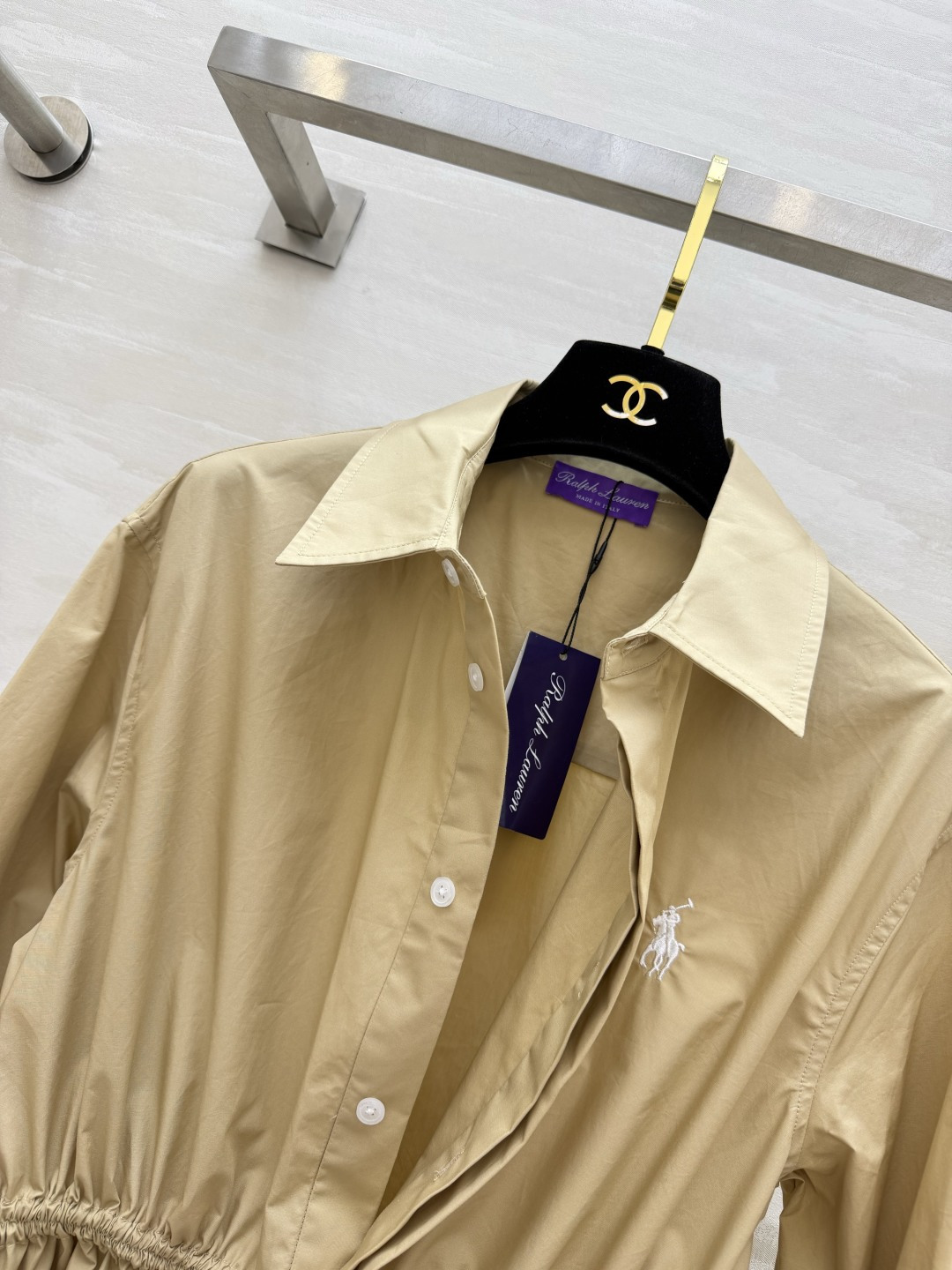 Ralph Laure♡²⁶早秋宝藏衬衫裙｜两色现货 经典小马刺绣｜腰部抽绳收腰 版型宽松藏肉 对各种身形友好 白色清爽