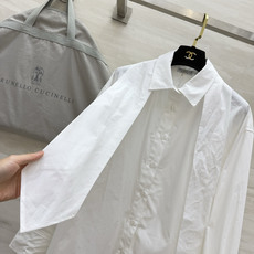 Brunello Cucinell♡²⁶领结款宽松白衬衫 领结可拆卸|一衣两穿 利落宽松版型 藏肉显瘦 棉质肌理面料质感 Brunello Cucinell♡²⁶领结款宽松白衬衫 领结可拆卸|一衣两穿 利落宽松版型 藏肉显瘦 棉质肌理面料质感