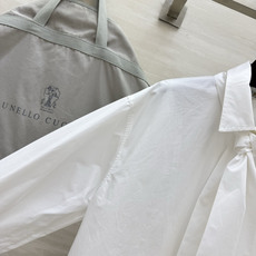Brunello Cucinell♡²⁶领结款宽松白衬衫 领结可拆卸|一衣两穿 利落宽松版型 藏肉显瘦 棉质肌理面料质感 Brunello Cucinell♡²⁶领结款宽松白衬衫 领结可拆卸|一衣两穿 利落宽松版型 藏肉显瘦 棉质肌理面料质感