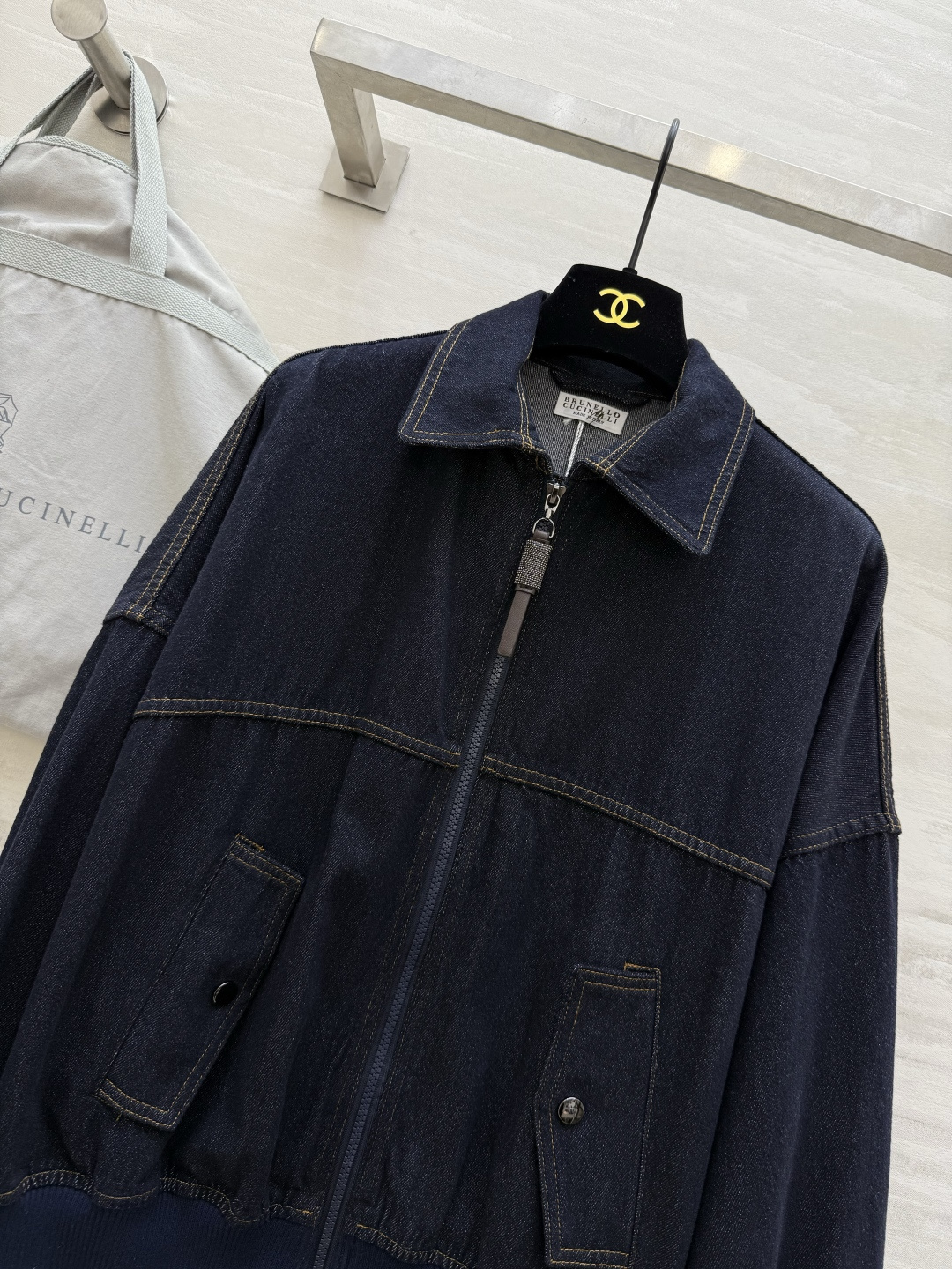 #Brunello Cucinell♡新款 牛仔夹克外套 高品质 现货来size：S/M/L（s码胸围：134，衣长：5