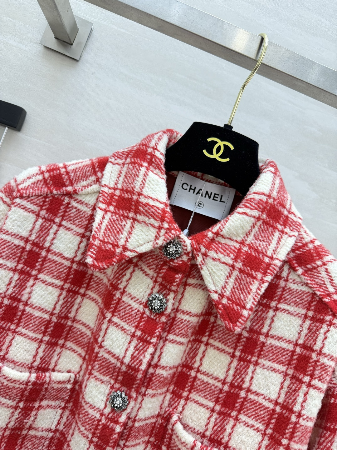 chane♡²⁶A 马修的手工坊系列来啦🍎 格纹翻领衬衣外套 原版开发 内里真丝 高品质定制 现货首发size：36/3