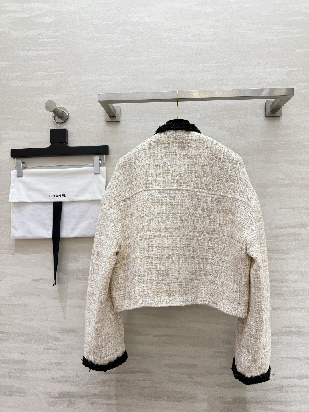 Chane♡²⁶拼色饰边粗花呢外套 100%桑蚕丝里布  金高银/权志龙 高品质定制 现货首发size：36/38/40
