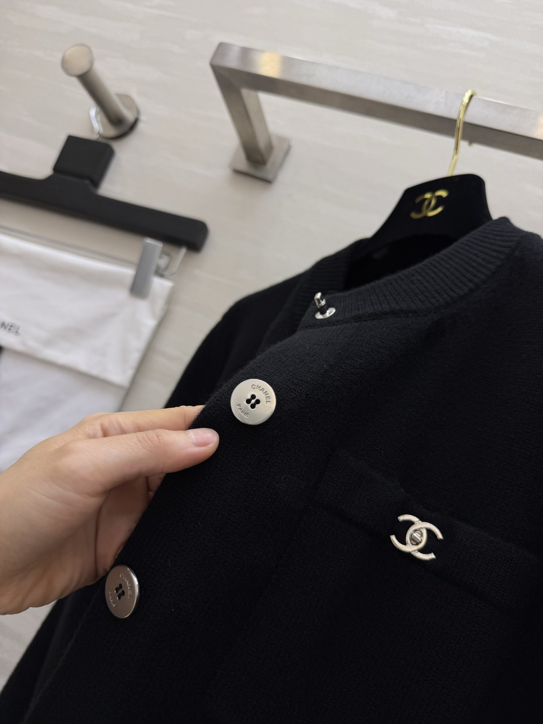 Chane♡²⁶B 书包扣四口袋长袖开衫 原版开发 高品质定制 现货来size：36/38/40（）