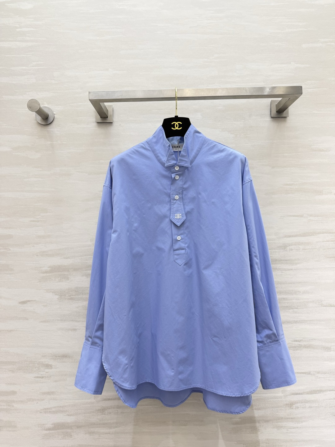 CELIN♡FALL²⁶新款飞机领衬衫🩵🤍高品质定制 现货首发size：S/M/L（S码肩宽：50，胸围：106，衣长：