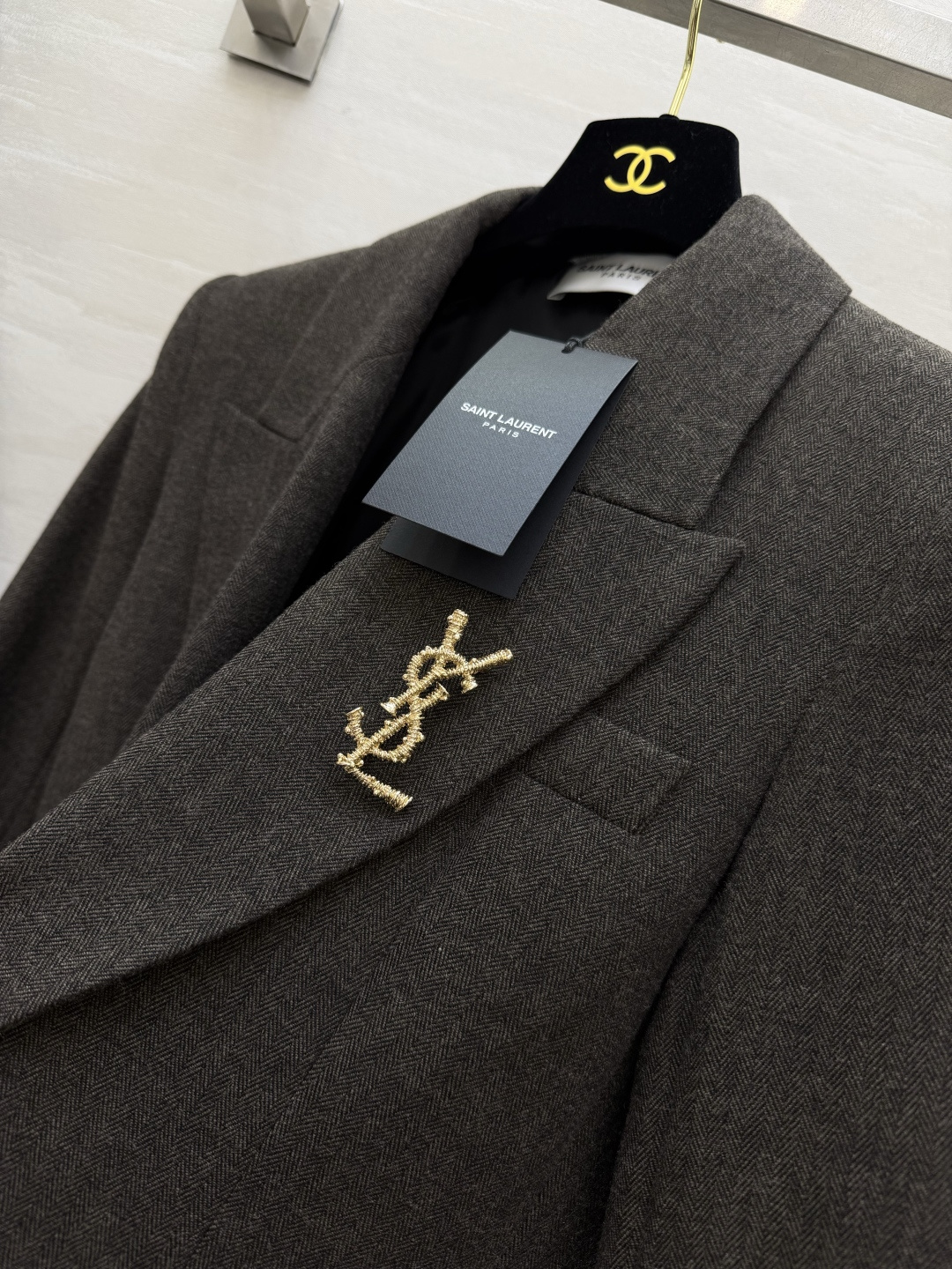 Saint laurent ysl~新款西装外套 羊毛混纺人字纹面料 立体剪裁版型 高品质定制 现货首发Size：S/M