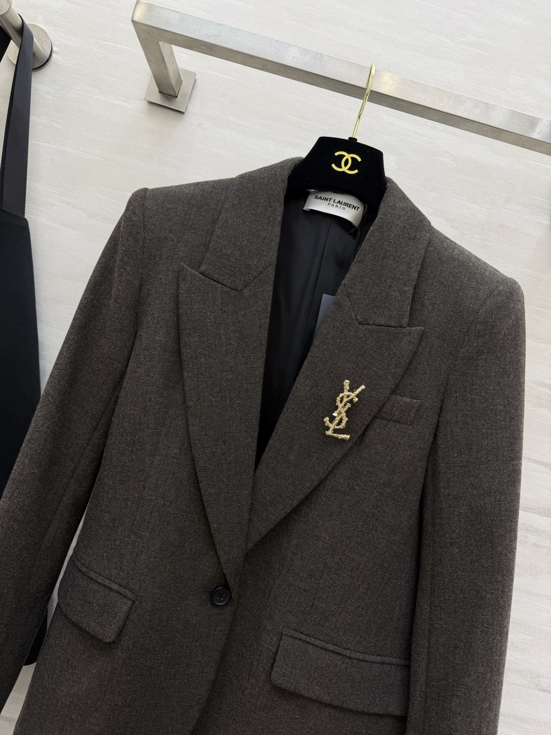 Saint laurent ysl~新款西装外套 羊毛混纺人字纹面料 立体剪裁版型 高品质定制 现货首发Size：S/M