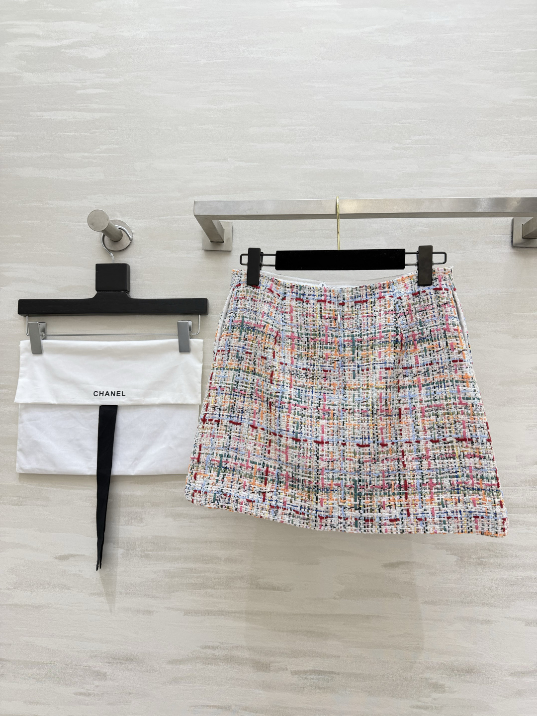 Chane♡²⁶P 斜纹软呢半裙 定制提花内里 高品质定制 现货首发size：S/M/L（s码腰围：66，臀围：88，裙