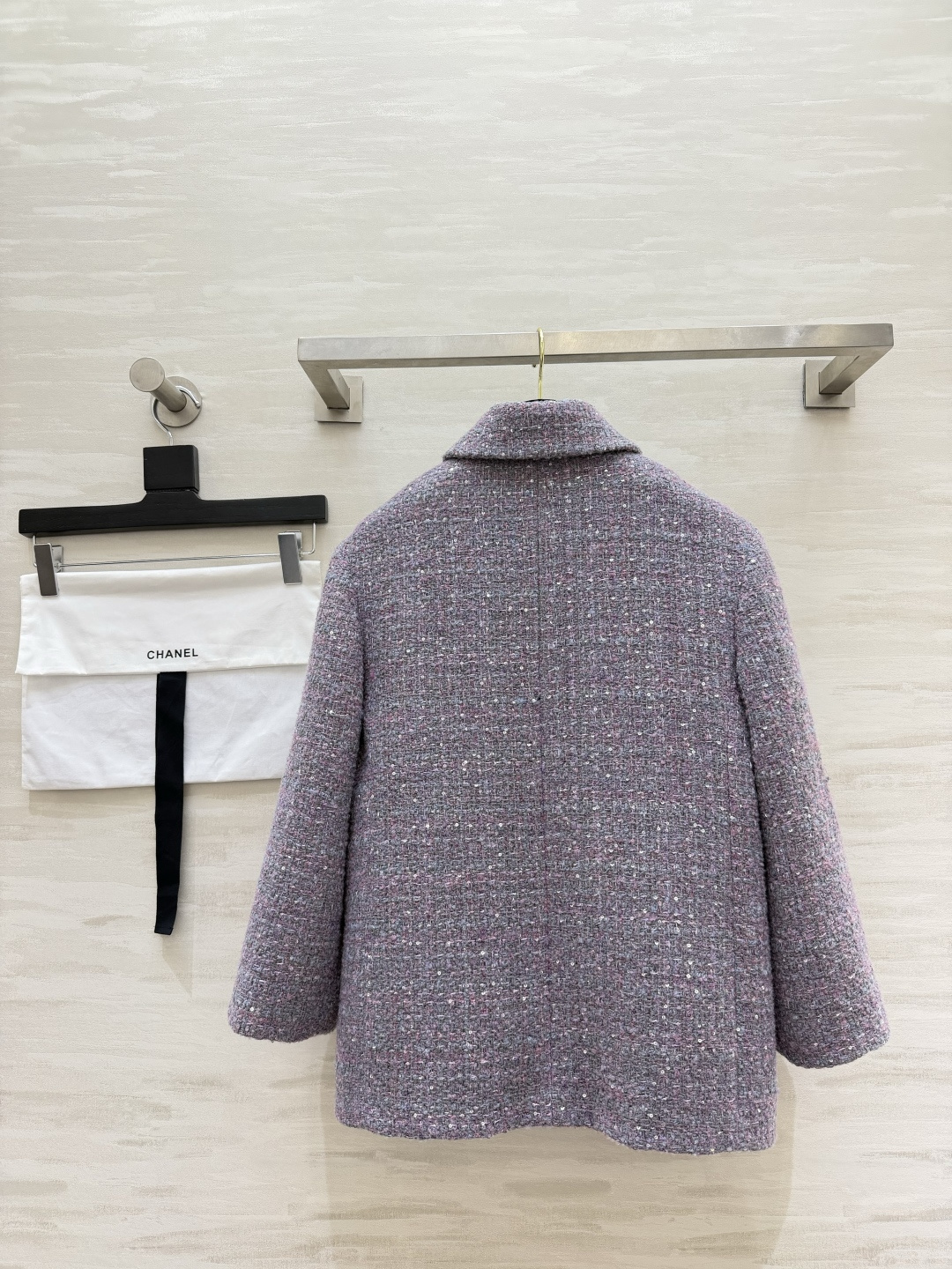 Chane♡²⁶P 薰衣草紫粗花呢外套 100%桑蚕丝里布 高品质定制 现货首发size：36/38/40（）