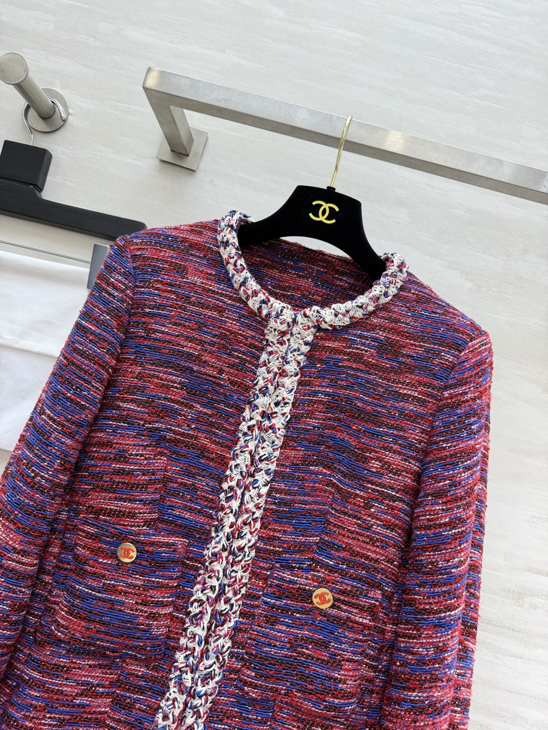 CCChan♡²⁶A 两粒扣粗花呢外套 100%桑蚕丝内衬 高品质定制 现货首发size：36/38/40（）