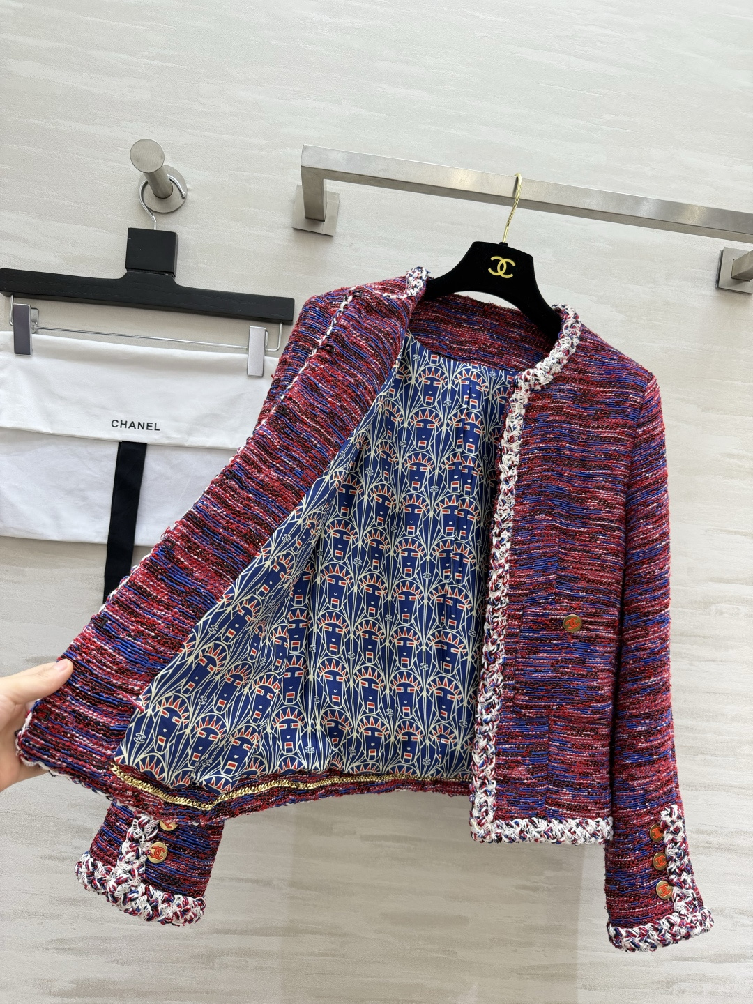 CCChan♡²⁶A 两粒扣粗花呢外套 100%桑蚕丝内衬 高品质定制 现货首发size：36/38/40（）