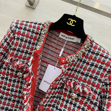 self_portr|JISOO同款红格外套 经典格纹搭配毛须流苏边 自带灵动随性 短款版型拉高腰线 复古又显贵 约会、 self_portr|JISOO同款红格外套 经典格纹搭配毛须流苏边 自带灵动随性 短款版型拉高腰线 复古又显贵 约会、