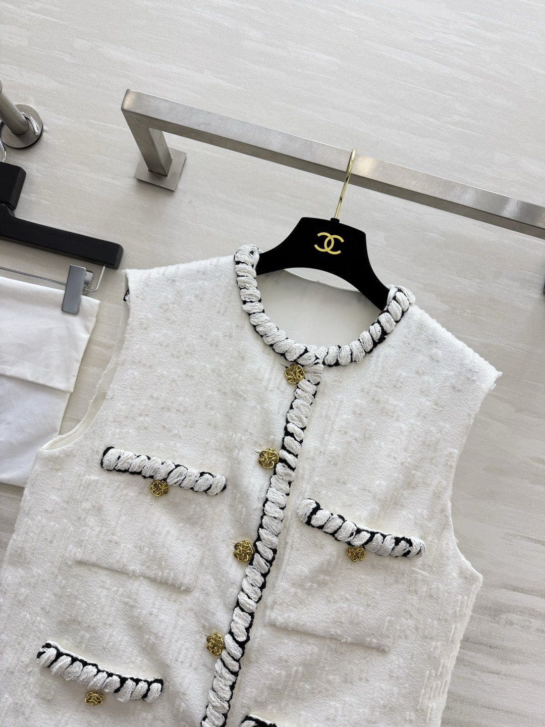 Chacha♡²⁶羊毛斜纹软呢拼色马甲 100%桑蚕丝内衬 高品质定制 现货首发size：36/38/40（）