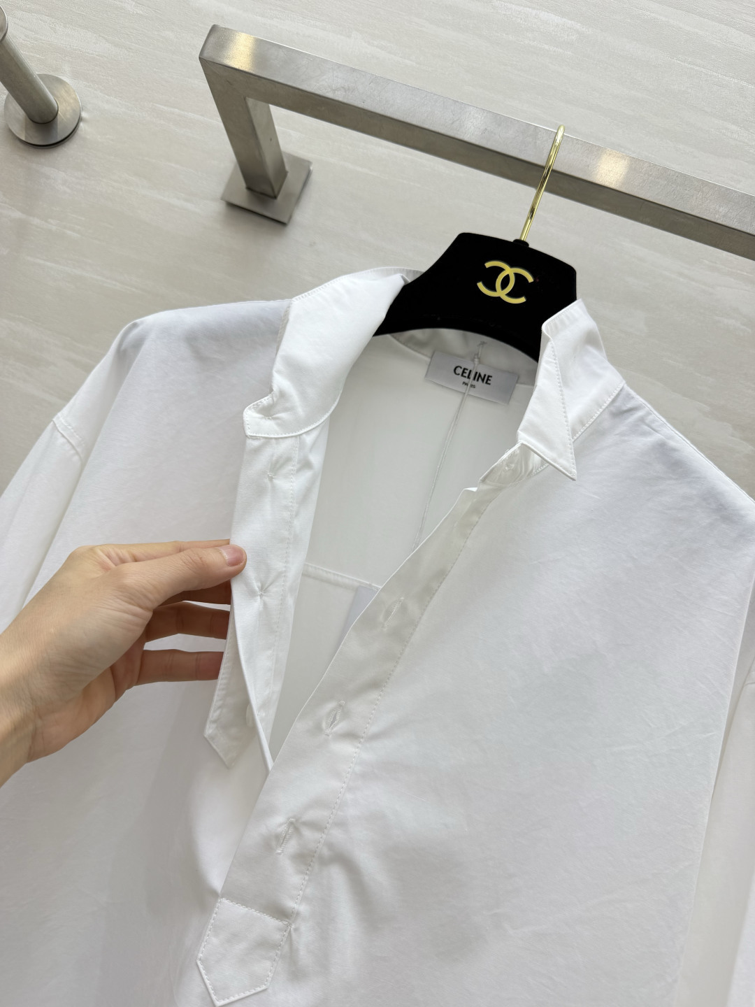 CELI♡FALL²⁶新款飞机领衬衫🩵🤍高品质定制 现货首发size：S/M/L（S码肩宽：50，胸围：106，衣长：6