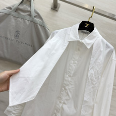 Brunello Cucinell♡²⁶领结款宽松白衬衫 领结可拆卸|一衣两穿 利落宽松版型 藏肉显瘦 棉质肌理面料质感 Brunello Cucinell♡²⁶领结款宽松白衬衫 领结可拆卸|一衣两穿 利落宽松版型 藏肉显瘦 棉质肌理面料质感