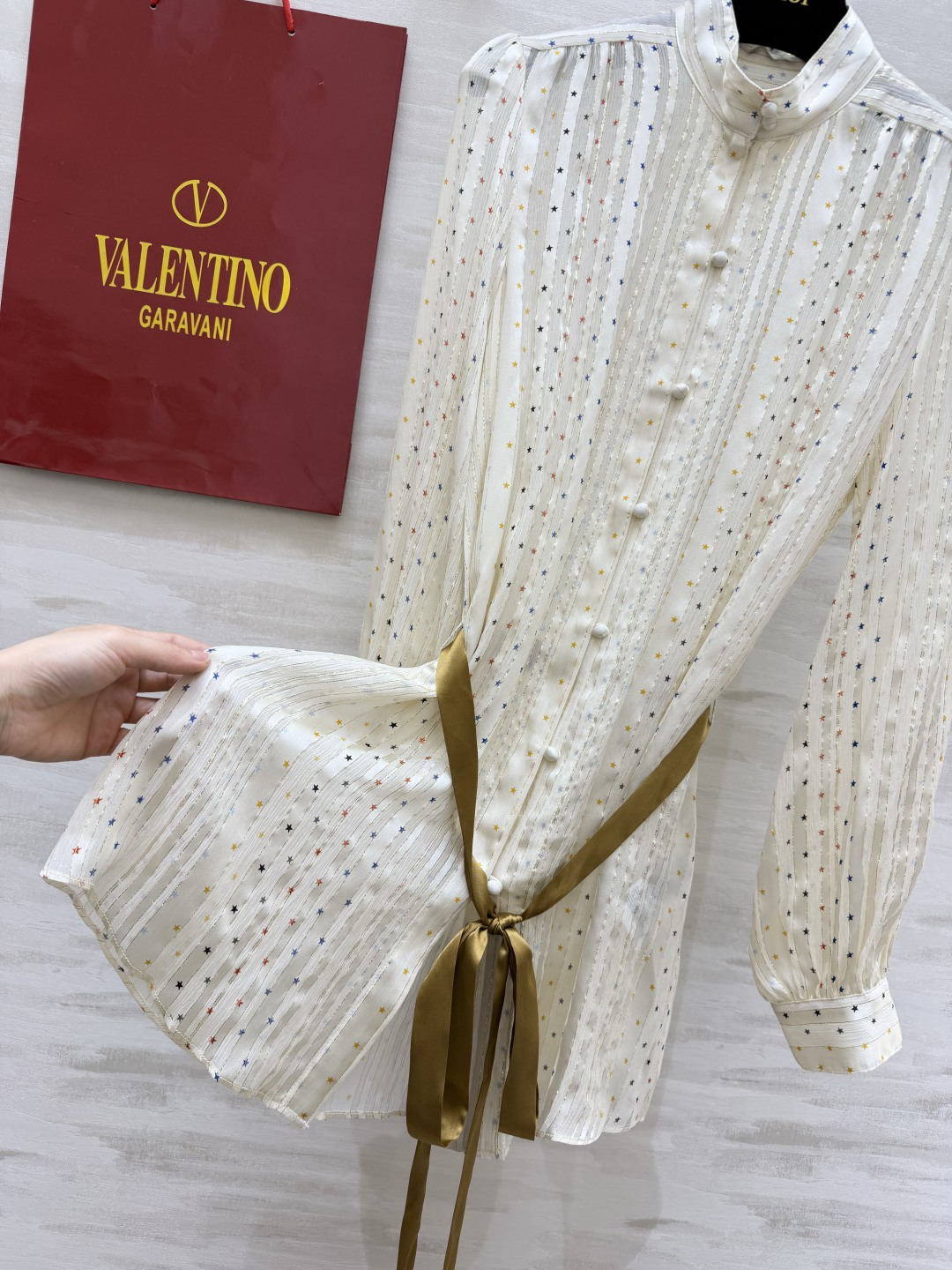 Valenti♡²⁶满天星腰带真丝衬衫 100%桑蚕丝 高品质size：S/M/L（）