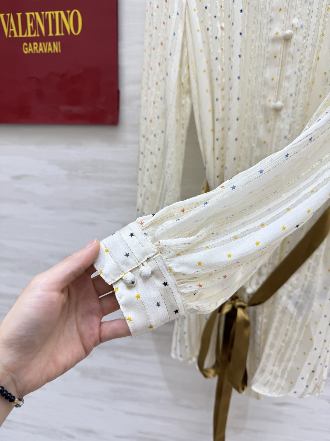 Valenti♡²⁶满天星腰带真丝衬衫 100%桑蚕丝 高品质size：S/M/L（）