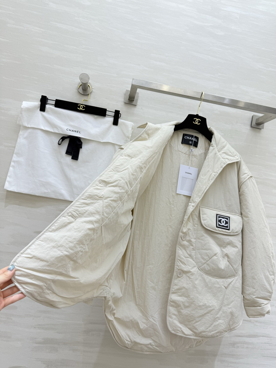 #Chane♡²⁶中古系列 立领夹克式羽绒棉服 高品质 现货首发size：36/38/40（36码肩宽：55，胸围：13