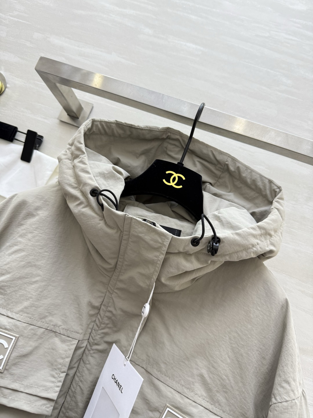 #Chane♡秋冬新款 中古系列 连帽短款夹克羽绒棉服 高品质定制 现货首发size：36/38/40（36码肩宽：54