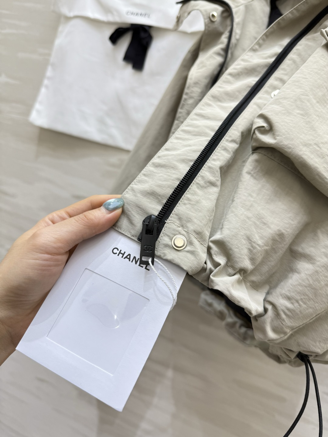 #Chane♡秋冬新款 中古系列 连帽短款夹克羽绒棉服 高品质定制 现货首发size：36/38/40（36码肩宽：54