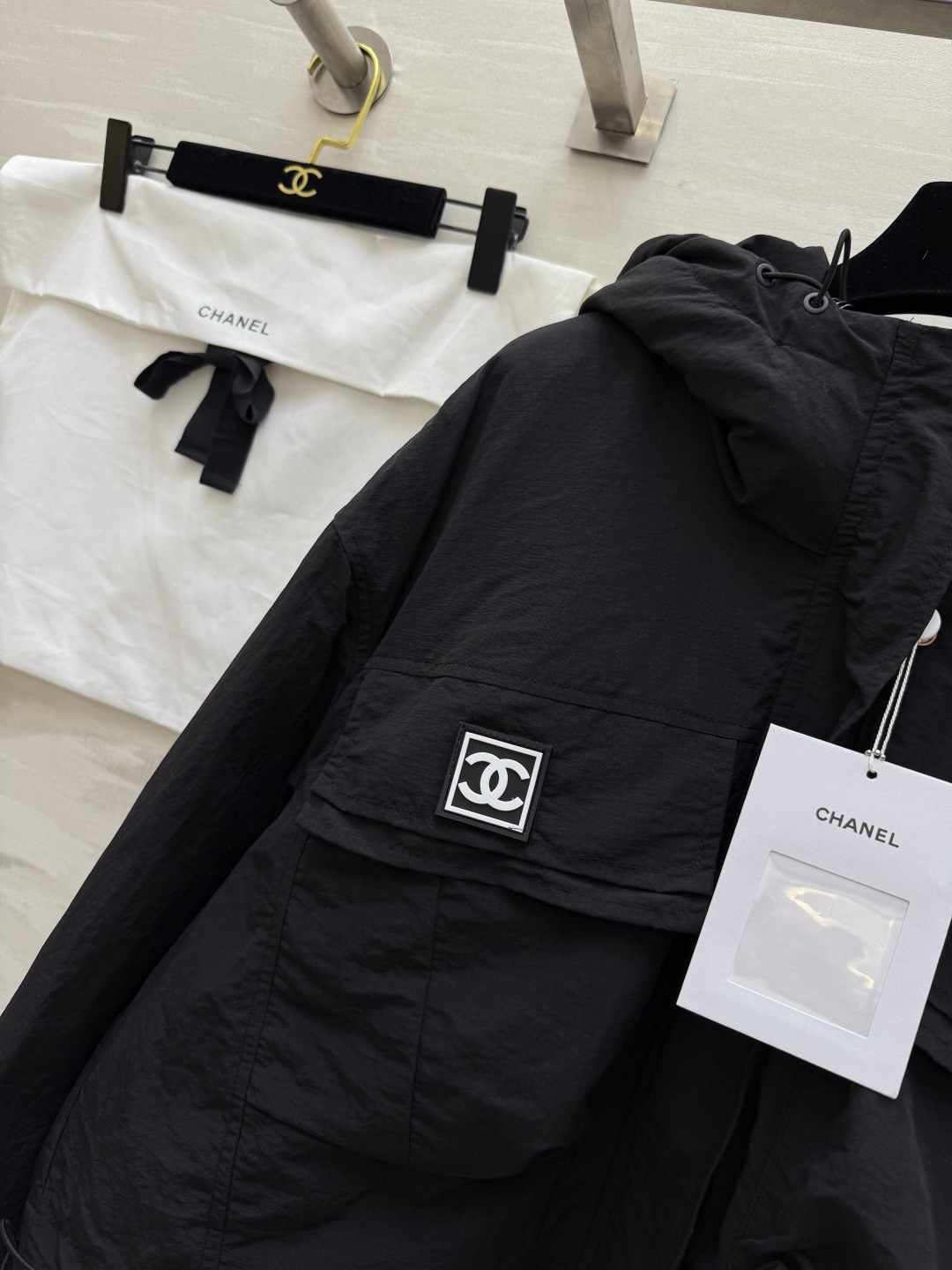 #Chane♡秋冬新款 中古系列 连帽短款夹克羽绒棉服 高品质定制 现货首发size：36/38/40（36码肩宽：54