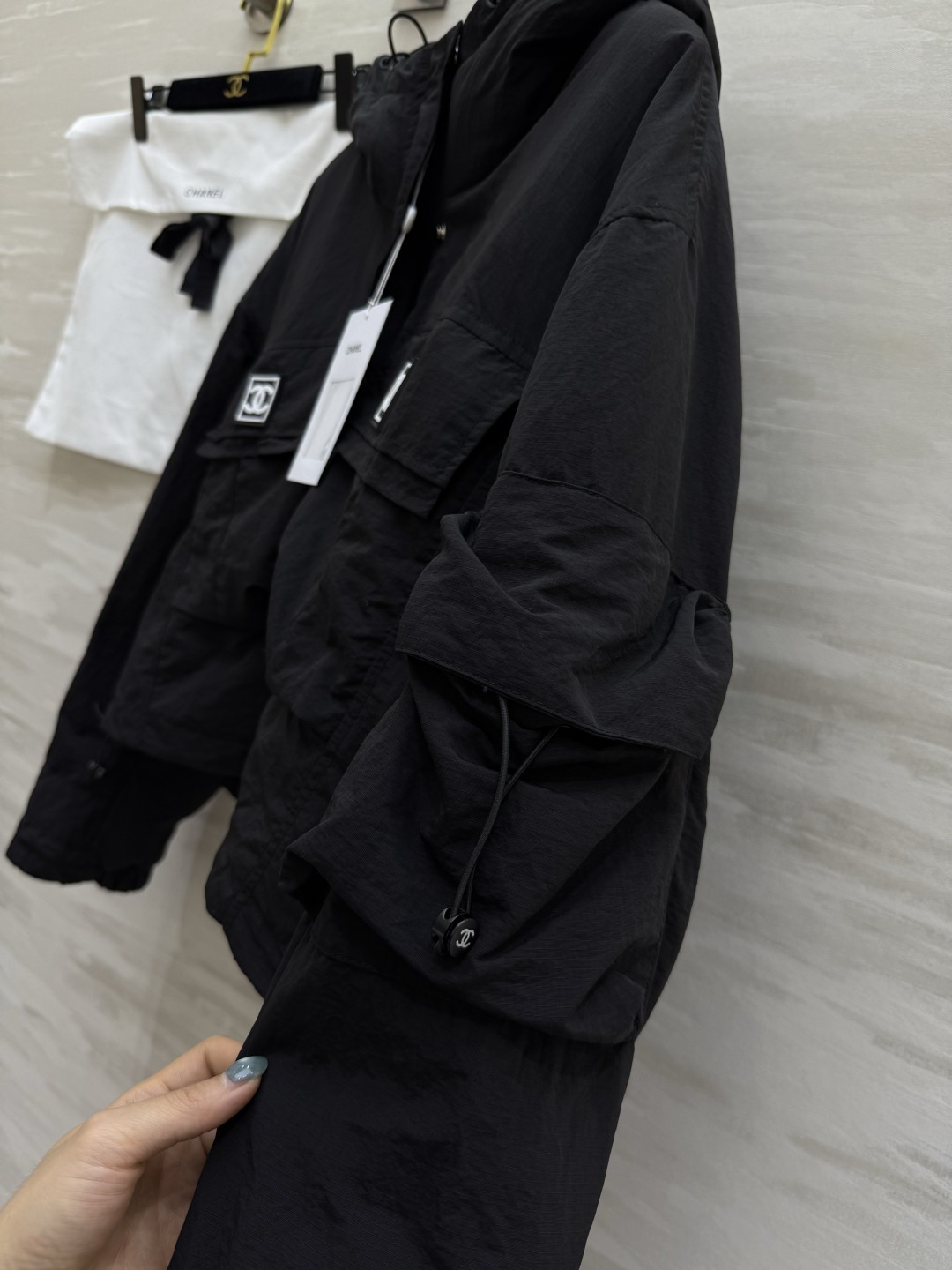 #Chane♡秋冬新款 中古系列 连帽短款夹克羽绒棉服 高品质定制 现货首发size：36/38/40（36码肩宽：54
