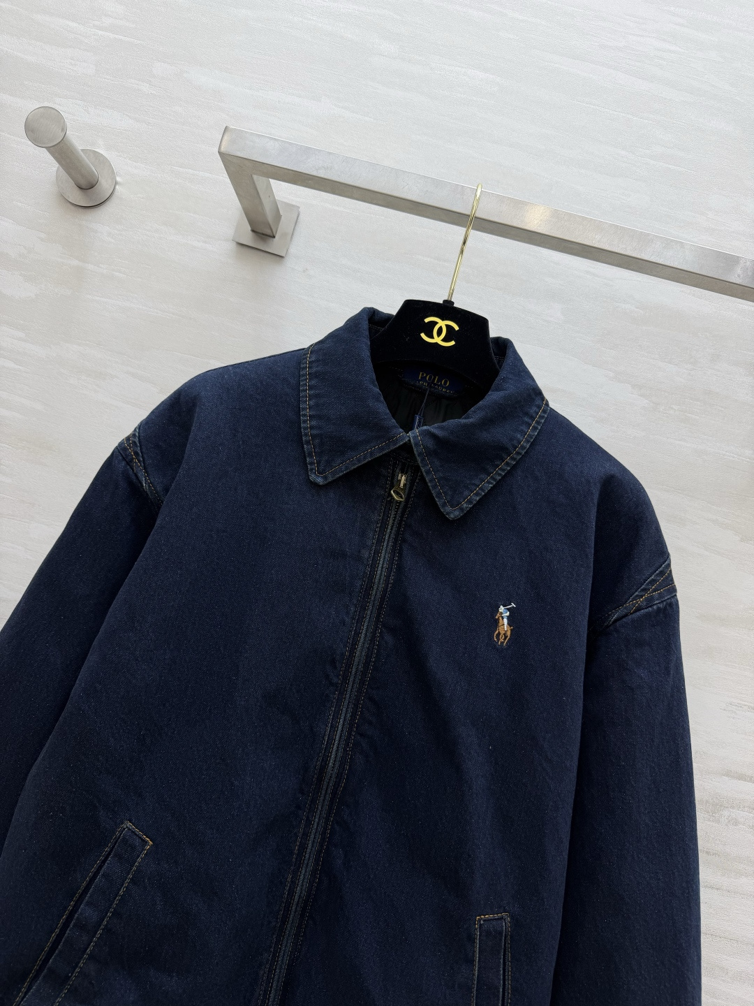 Polo²⁶美式复古牛仔夹棉外套 水洗深蓝，内里夹棉 简约小马刺绣 松弛随性，初冬刚需夹克 size：S/M/L（s码肩