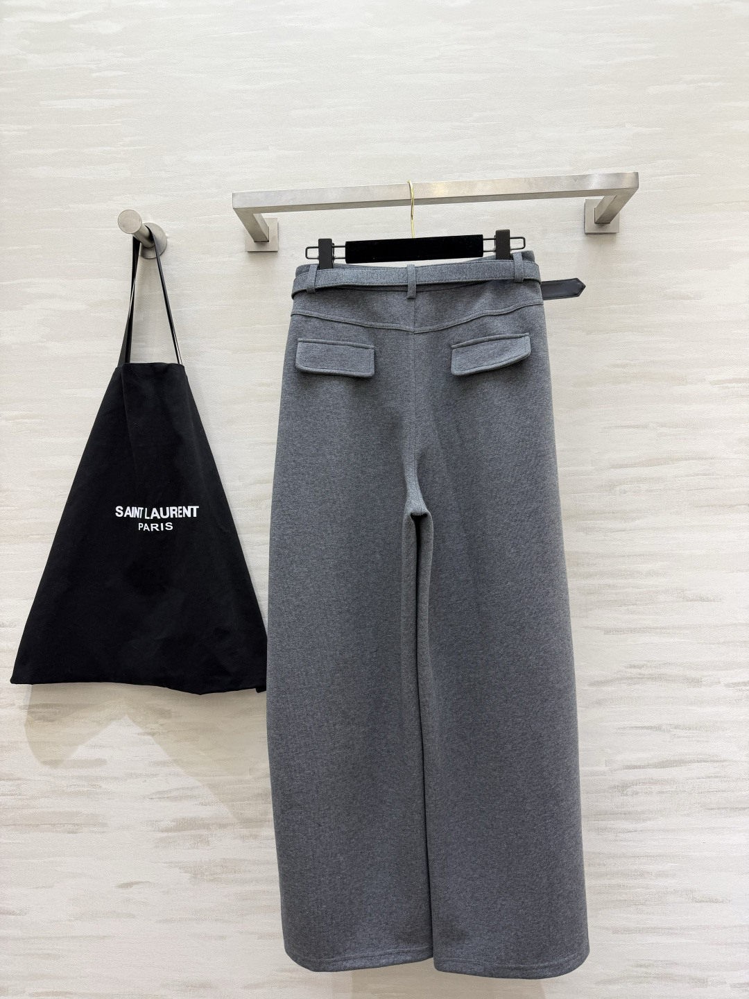 ysl²⁶垂感羊毛针织阔腿裤 金扣腰带｜软糯亲肤 慵懒松弛感，显瘦百搭 size：S/M/L/XL（M码腰围：72，裤长