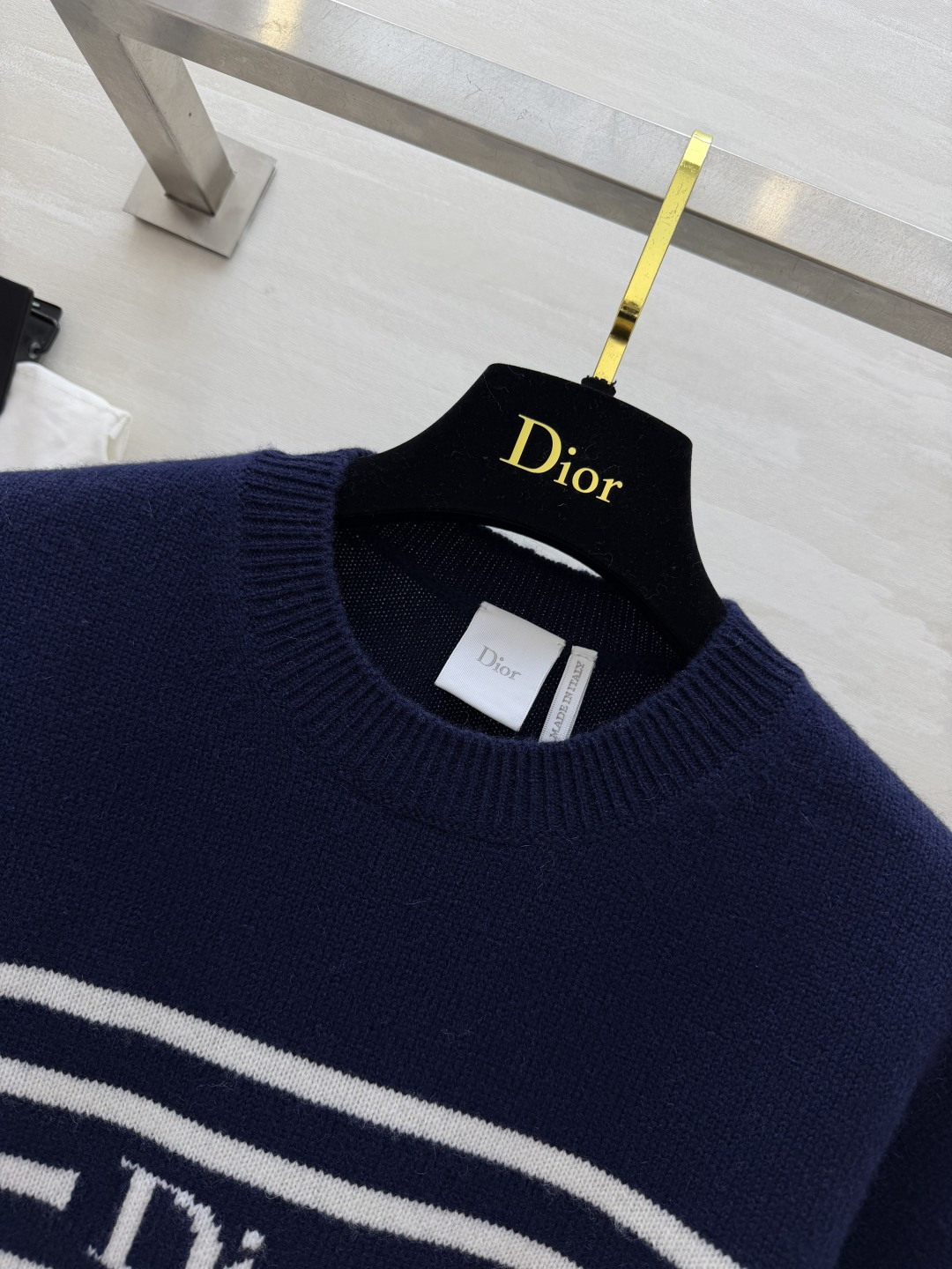 CD♡²⁶字母横条纹 100%山羊绒长袖毛衣 size：S/M/L（）