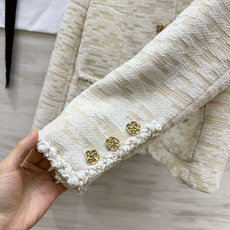 CC♡²⁶经典圆领外套|黑白双色永不过时 肌理感粗花呢面料 自带层次纹理 挺括有型 上身利落有骨架 圆领无领设计 修饰脖 CC♡²⁶经典圆领外套|黑白双色永不过时 肌理感粗花呢面料 自带层次纹理 挺括有型 上身利落有骨架 圆领无领设计 修饰脖
