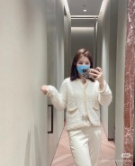 Chanel Clothing Cardigans Pink White Weave Knitting Spring Collection Chains 1 Chanel Clothing Cardigans Pink White Weave Knitting Spring Collection Chains