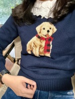 Po family early spring new simple solid color scarf puppy jets and round collar long sleeve top color: treasure blue size: 36.38.40 1 Po family early spring new simple solid color scarf puppy jets and round collar long sleeve top color: treasure blue size: 36.38.40