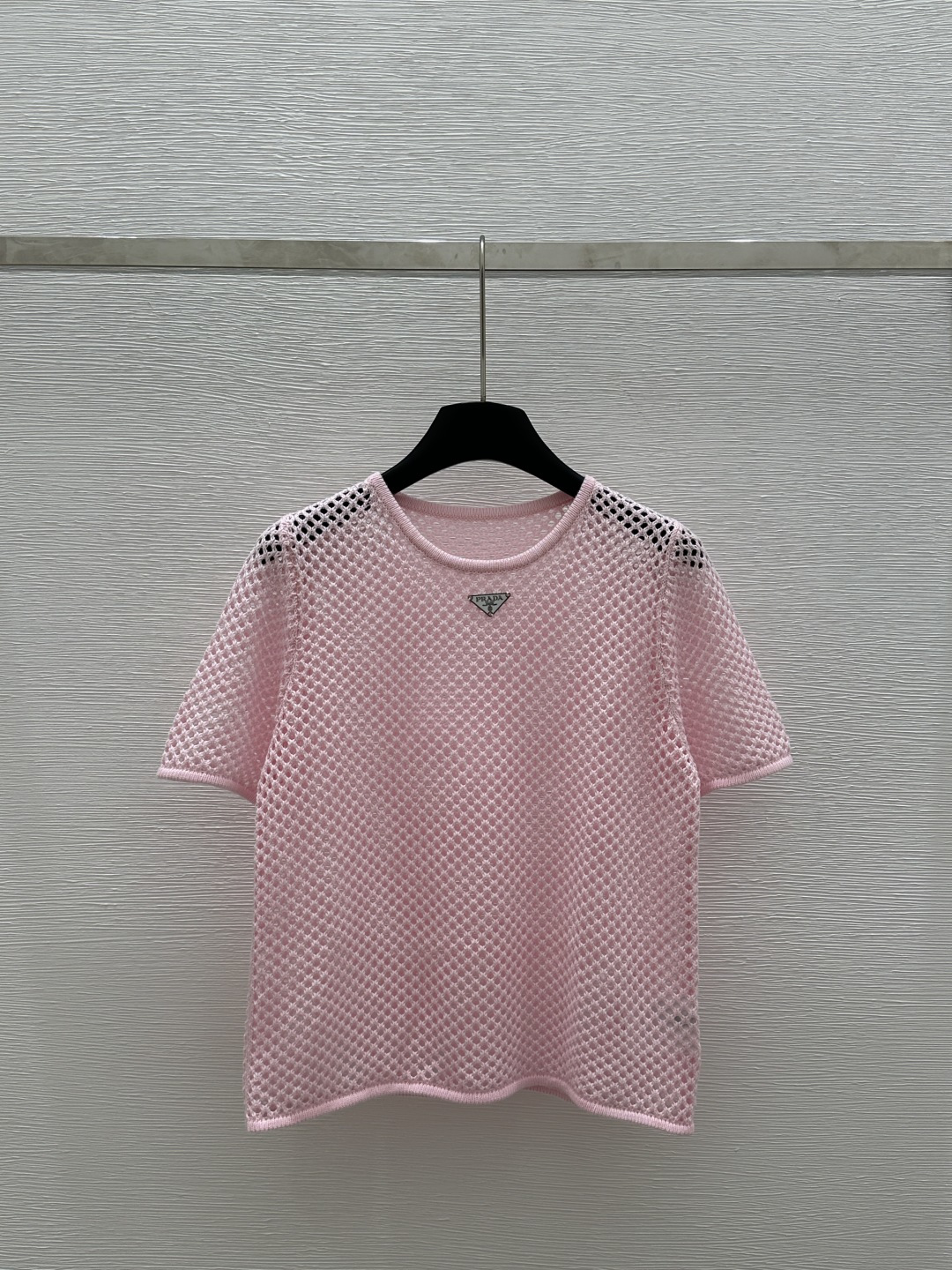 NO:322736,P home, early spring new style, solid color round neck hollow knitted short sleeves, color pink, size 36.38.40,,T-shirt,alexander wang19860909P家  早春新款 纯色圆领镂空针织短袖 颜色粉色 尺码36.38.40,,T-shirt,alexander wang,Women's clothing
