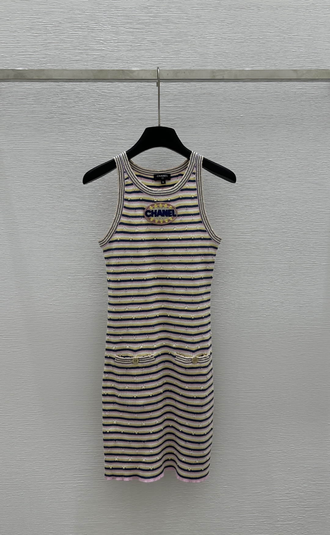 NO:322751,CH Home Early Spring New Round Collar Striped Contrast Vest Knitted Dress 2 Color Pink Size 36.38.40, Skirts,alexander wang19860909CH家  早春新款 圆领条纹撞色背心针织连衣裙 2 颜色粉色 尺码36.38.40,,skirts,alexander wang,Women's clothing